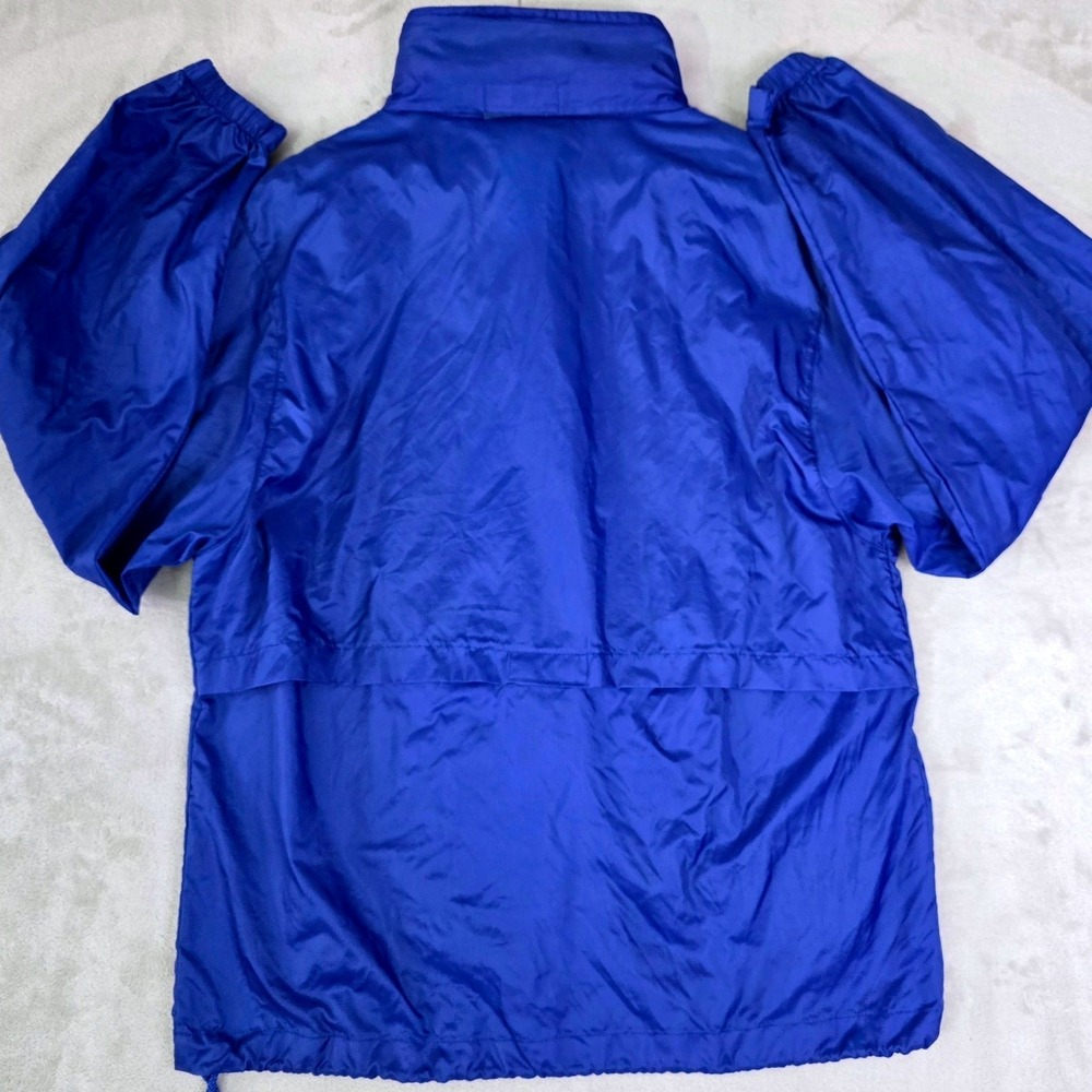 JAK PAC Mens Size‎ M Packable Windbreaker Blue Full Zip Hood Stows In Collar - Picture 5 of 11